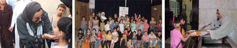 Depict GWA Dr. Abbeer Khalil and the IIMSAM Supply Truck delivering humanitarian food supplies 