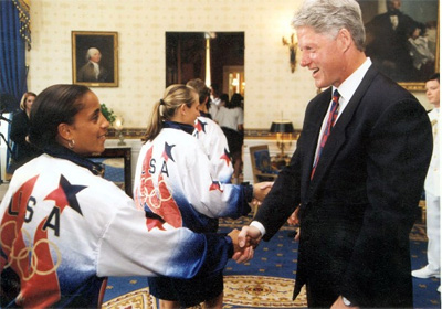 Staci Wilson meets President Clinton